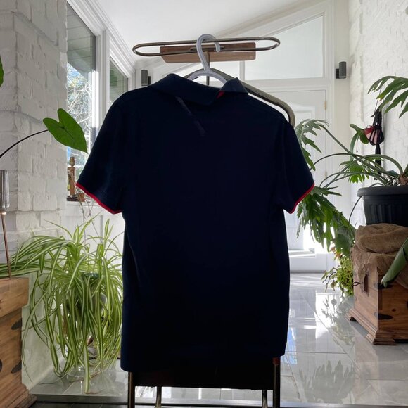 Navy Tommy Hilfiger Cotton Polo Shirt size S - Picture 3 of 5